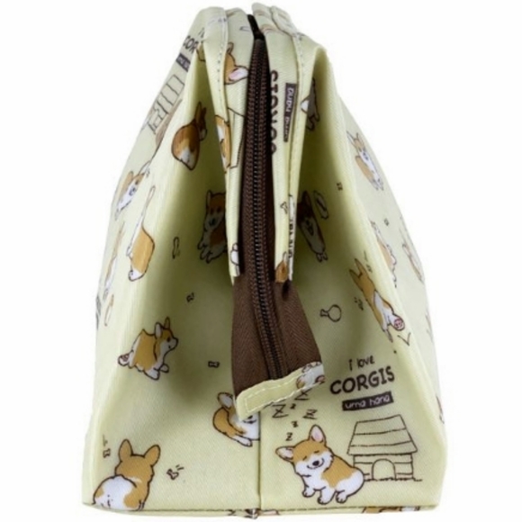 Waterproof Corgi Large Opening Makeup Cosmetic Bag - Picture 2 of 16